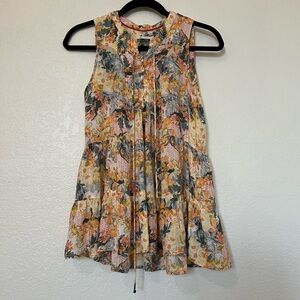 2/$30 Anthropologie tiered floral sleeveless top.  SZ 2